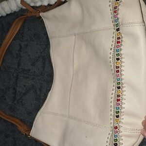 The Sak Brown Leather Accent Bag 10x14x4.5 Inches Purse 11 Inches Tall Strap